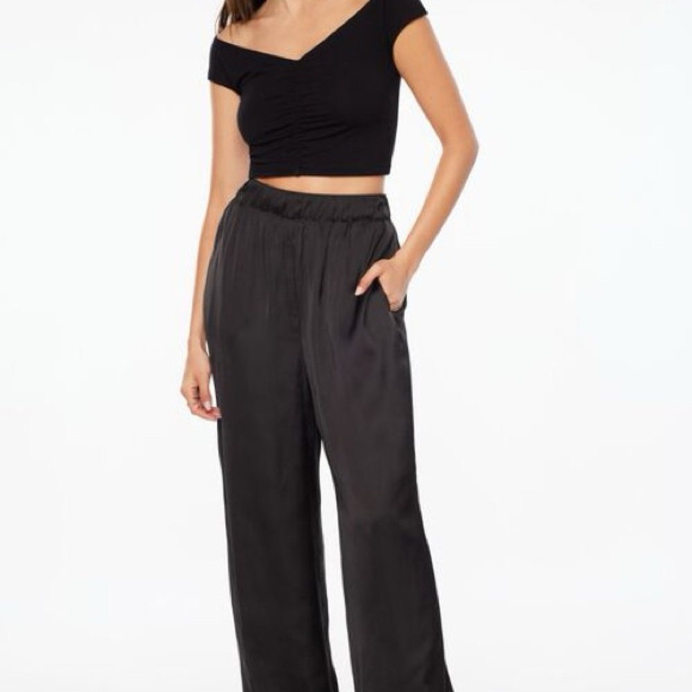 Elegant Black Satin Pants